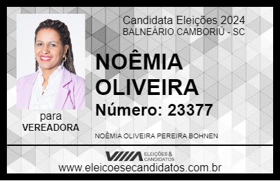 Candidato NOÊMIA OLIVEIRA 2024 - BALNEÁRIO CAMBORIÚ - Eleições