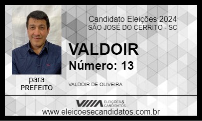 Candidato VALDOIR 2024 - SÃO JOSÉ DO CERRITO - Eleições