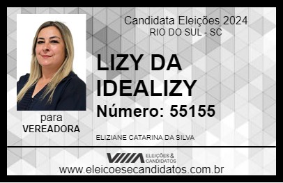 Candidato LIZY DA IDEALIZY 2024 - RIO DO SUL - Eleições