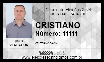 Candidato CRISTIANO PAVIN 2024 - NOVA ITABERABA - Eleições