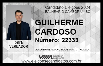 Candidato GUILHERME CARDOSO 2024 - BALNEÁRIO CAMBORIÚ - Eleições