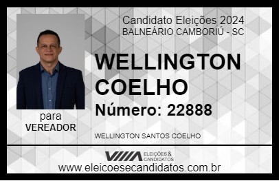 Candidato WELLINGTON COELHO 2024 - BALNEÁRIO CAMBORIÚ - Eleições