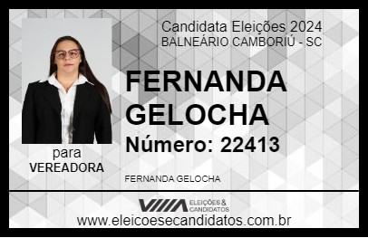 Candidato FERNANDA GELOCHA 2024 - BALNEÁRIO CAMBORIÚ - Eleições