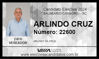 Candidato ARLINDO CRUZ 2024 - BALNEÁRIO CAMBORIÚ - Eleições