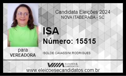 Candidato ISA 2024 - NOVA ITABERABA - Eleições