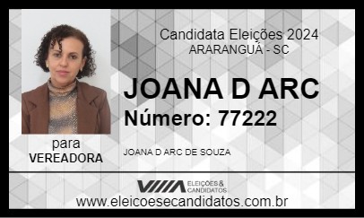 Candidato JOANA D ARC 2024 - ARARANGUÁ - Eleições