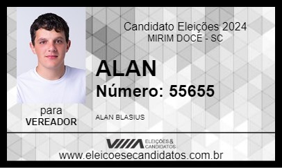 Candidato ALAN 2024 - MIRIM DOCE - Eleições