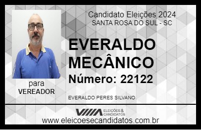 Candidato EVERALDO MECÂNICO 2024 - SANTA ROSA DO SUL - Eleições