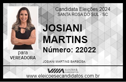 Candidato JOSIANI MARTINS 2024 - SANTA ROSA DO SUL - Eleições