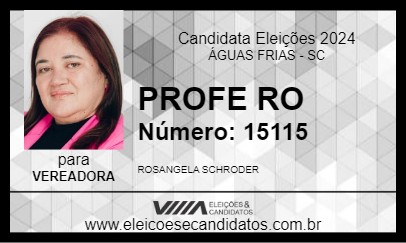 Candidato PROFE RO 2024 - ÁGUAS FRIAS - Eleições