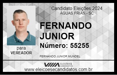 Candidato FERNANDO JUNIOR 2024 - ÁGUAS FRIAS - Eleições