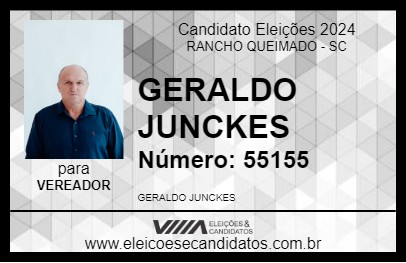 Candidato GERALDO JUNCKES 2024 - RANCHO QUEIMADO - Eleições