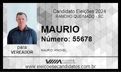 Candidato MAURIO 2024 - RANCHO QUEIMADO - Eleições