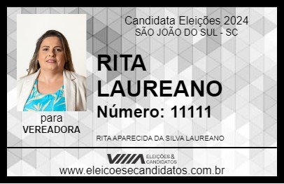 Candidato RITA LAUREANO 2024 - SÃO JOÃO DO SUL - Eleições