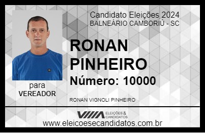 Candidato RONAN PINHEIRO 2024 - BALNEÁRIO CAMBORIÚ - Eleições