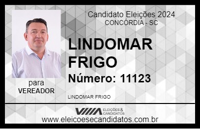 Candidato LINDOMAR FRIGO 2024 - CONCÓRDIA - Eleições