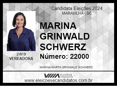 Candidato MARINA GRINWALD SCHWERZ 2024 - MARAVILHA - Eleições