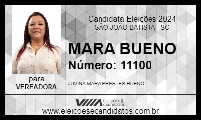 Candidato MARA BUENO 2024 - SÃO JOÃO BATISTA - Eleições