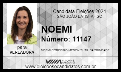 Candidato NOEMI 2024 - SÃO JOÃO BATISTA - Eleições