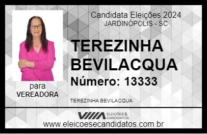 Candidato TEREZINHA BEVILACQUA 2024 - JARDINÓPOLIS - Eleições