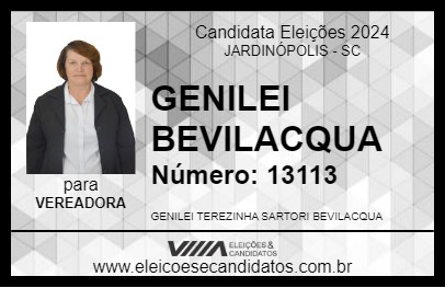 Candidato GENILEI BEVILACQUA 2024 - JARDINÓPOLIS - Eleições