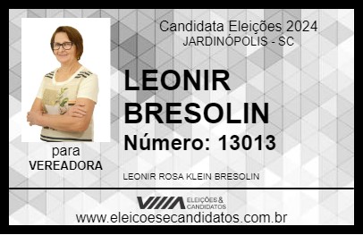 Candidato LEONIR BRESOLIN 2024 - JARDINÓPOLIS - Eleições