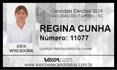 Candidato REGINA CUNHA 2024 - SÃO JOÃO DO ITAPERIÚ - Eleições