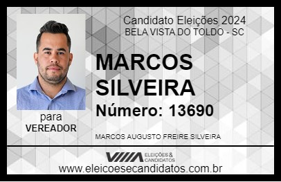 Candidato MARCOS SILVEIRA 2024 - BELA VISTA DO TOLDO - Eleições