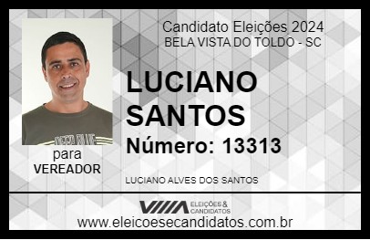 Candidato LUCIANO SANTOS 2024 - BELA VISTA DO TOLDO - Eleições