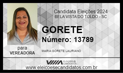 Candidato GORETE 2024 - BELA VISTA DO TOLDO - Eleições