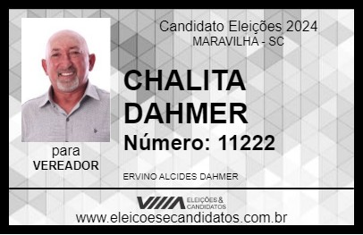 Candidato CHALITA DAHMER 2024 - MARAVILHA - Eleições