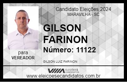 Candidato GILSON FARINON 2024 - MARAVILHA - Eleições