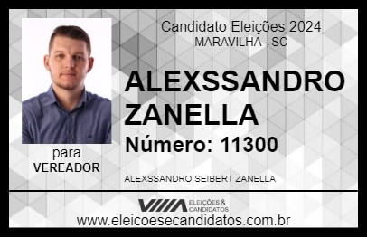 Candidato ALEXSSANDRO ZANELLA 2024 - MARAVILHA - Eleições