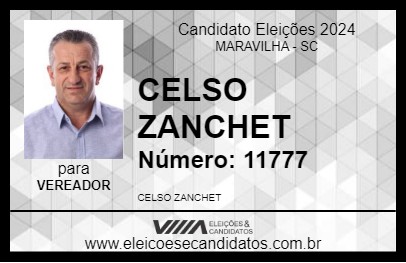 Candidato CELSO ZANCHET 2024 - MARAVILHA - Eleições