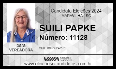 Candidato SUILI PAPKE 2024 - MARAVILHA - Eleições