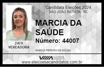 Candidato MARCIA DA SAÚDE 2024 - SÃO JOÃO BATISTA - Eleições