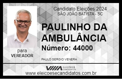 Candidato PAULINHO DA AMBULÂNCIA 2024 - SÃO JOÃO BATISTA - Eleições