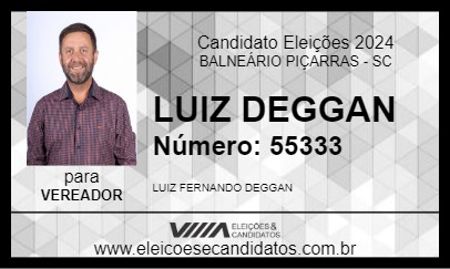 Candidato LUIZ DEGGAN 2024 - BALNEÁRIO PIÇARRAS - Eleições