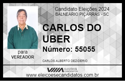 Candidato SEU CARLOS DO UBER 2024 - BALNEÁRIO PIÇARRAS - Eleições