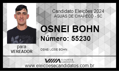 Candidato OSNEI BOHN 2024 - ÁGUAS DE CHAPECÓ - Eleições