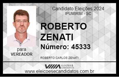 Candidato ROBERTO ZENATI 2024 - IPUMIRIM - Eleições