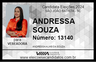 Candidato ANDRESSA SOUZA 2024 - SÃO JOÃO BATISTA - Eleições