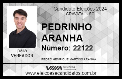 Candidato PEDRINHO ARANHA 2024 - GRAVATAL - Eleições