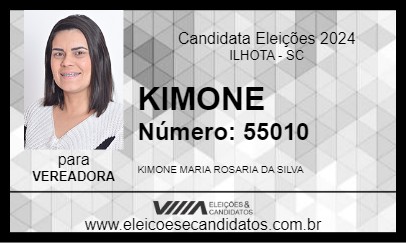 Candidato KIMONE 2024 - ILHOTA - Eleições