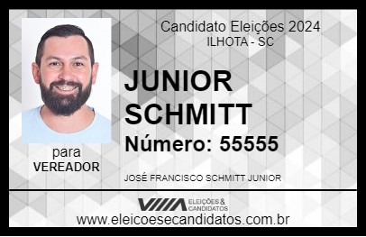 Candidato JUNIOR SCHMITT 2024 - ILHOTA - Eleições