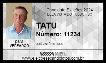 Candidato TATU 2024 - BELA VISTA DO TOLDO - Eleições