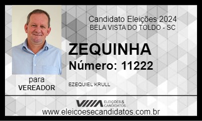 Candidato ZEQUINHA 2024 - BELA VISTA DO TOLDO - Eleições