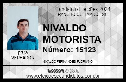 Candidato NIVALDO MOTORISTA 2024 - RANCHO QUEIMADO - Eleições