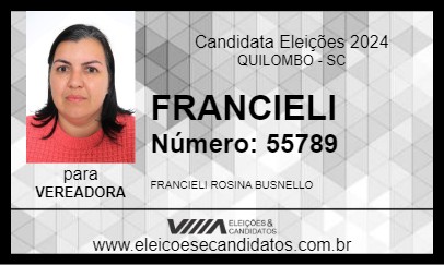 Candidato FRANCIELI 2024 - QUILOMBO - Eleições