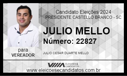 Candidato JULIO MELLO 2024 - PRESIDENTE CASTELLO BRANCO - Eleições